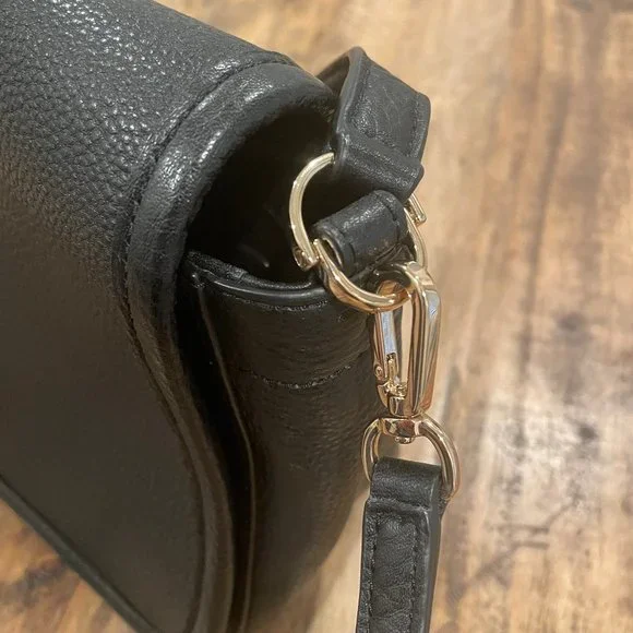 Tory Burch Britten pebbled Leather Crossbody in color Black - Picture 6 of 9